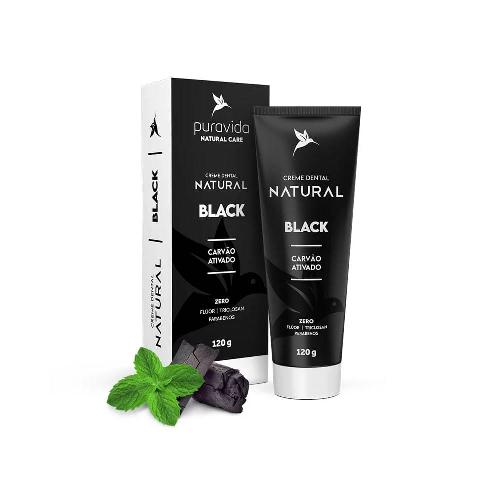 Creme Dental Black Carvão Ativado 120g Puravida