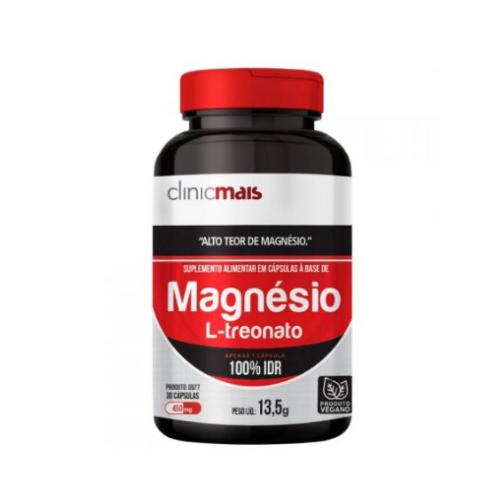 Magnésio L-Treonato 450mg 30 Cápsulas Clinic Mais