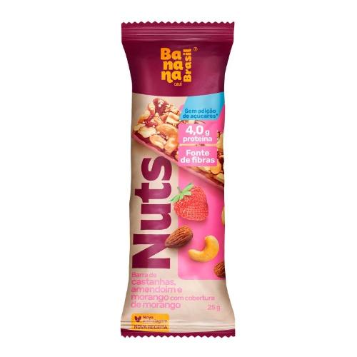 Nuts Bar Morango e Chocolate Branco Banana Brasil