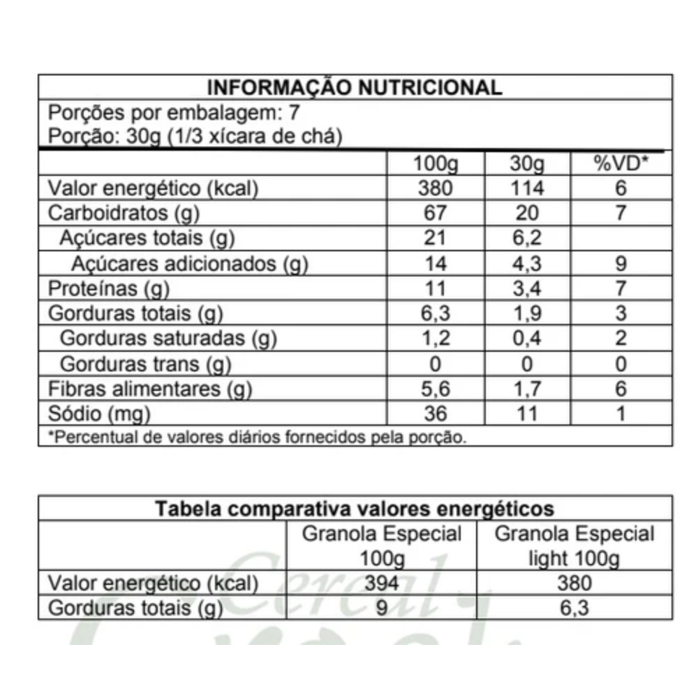 Granola Sem Glúten Especial Light 200g Cereal Crock