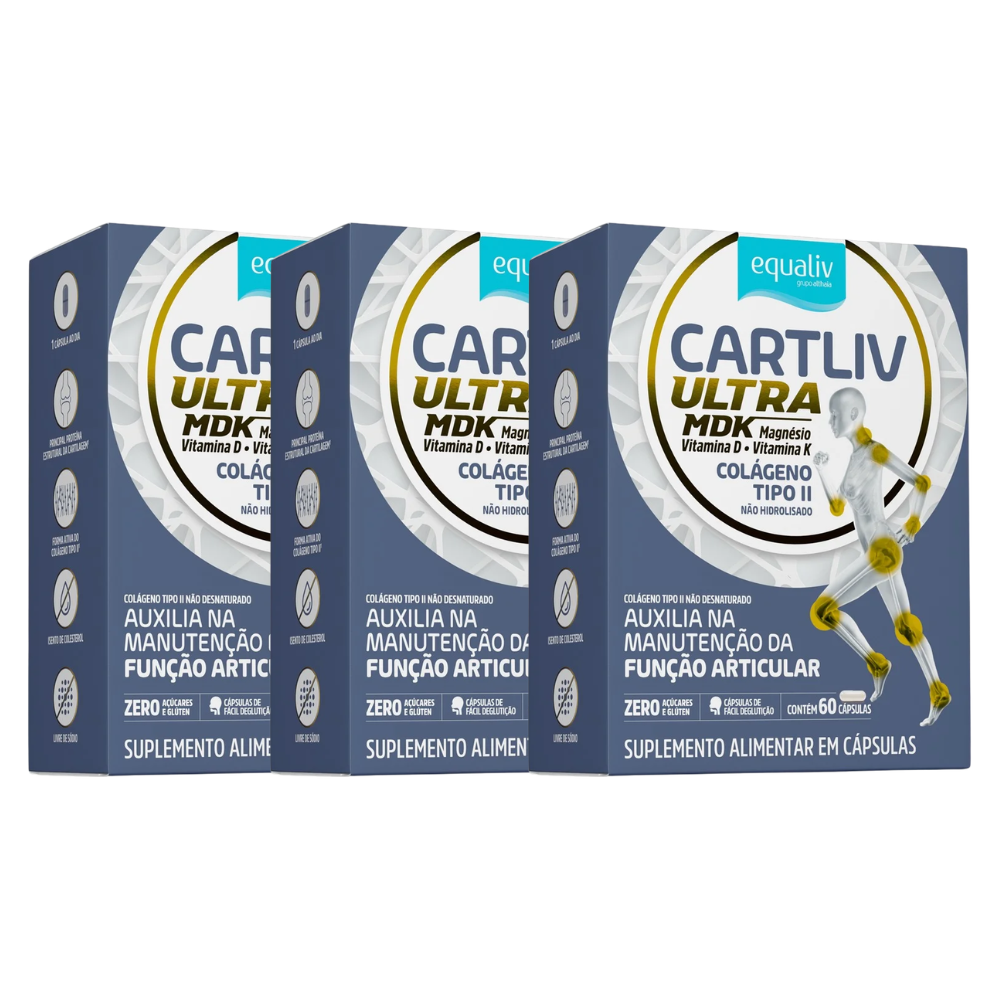 Kit 3 Cartliv Ultra MDK Equaliv 60 Cápsulas