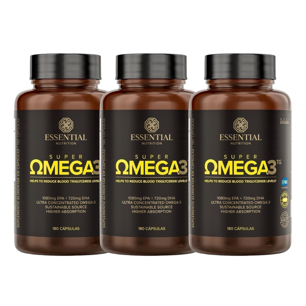 Kit 3 Super Ômega 3 TG 1000mg 180 Cápsulas Essential