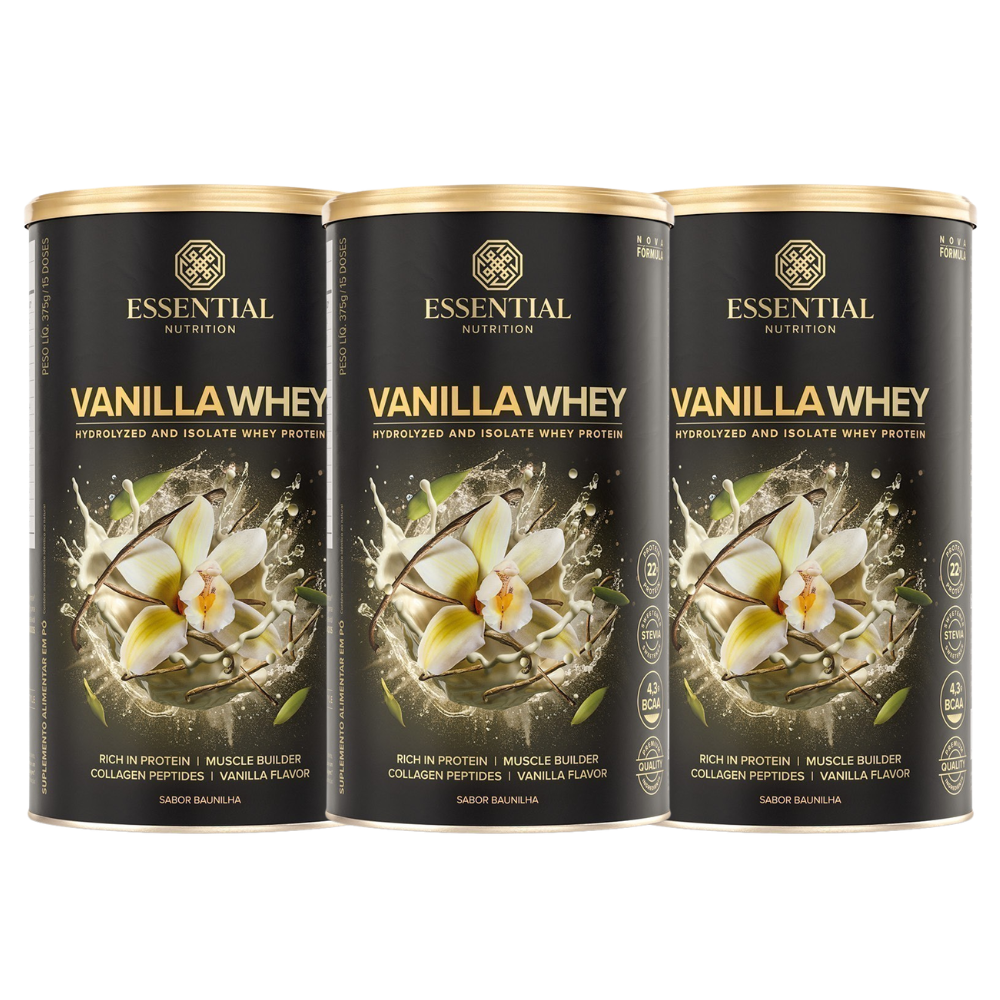 Kit 3 Vanilla Whey 375g Essential