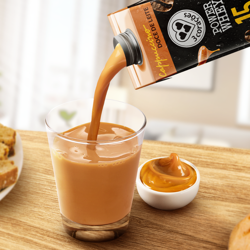 Cappuccino 3 Corações Power Whey Doce de Leite A tal da Castanha