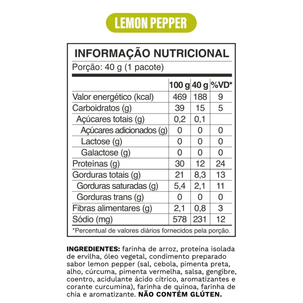 Snack Proteico Sabor Lemon Pepper 40g Ocean Drop