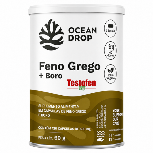 Feno Grego + Boro Testofen 120 Caps Ocean Drop Ocean Drop