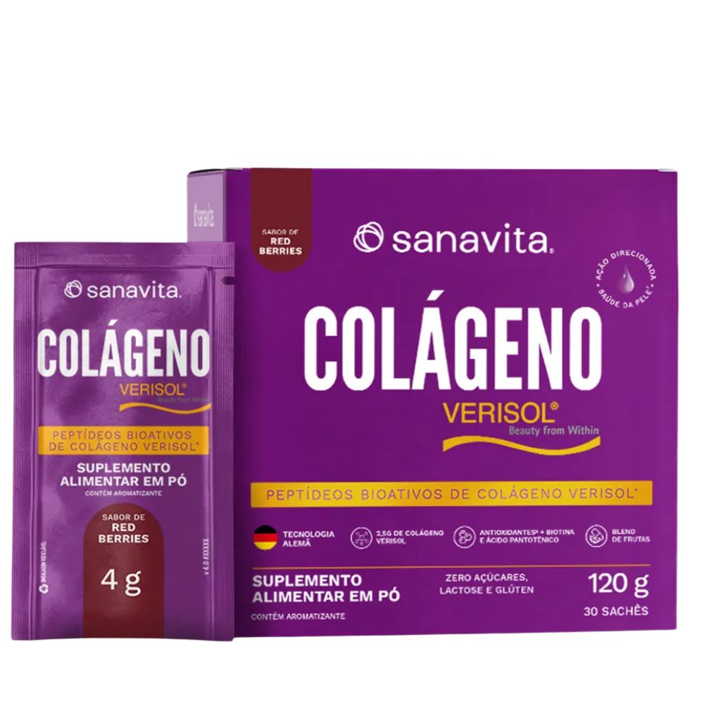 Colágeno Hidrolisado Verisol Red Berries 120g Sanavita Sanavita