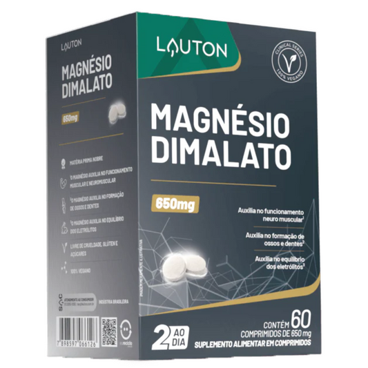 Magnésio Dimalato Max 60 Cápsulas Lauton Nutrition