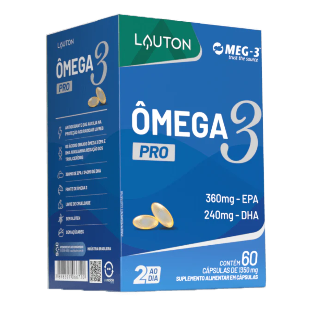 Ômega 3 Pro 1000mg 60 Cápsulas Lauton