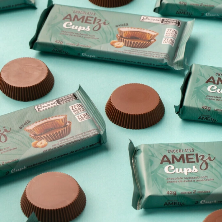 Chocolate Recheado com Avelã Ameizi Cups 42g Flormel