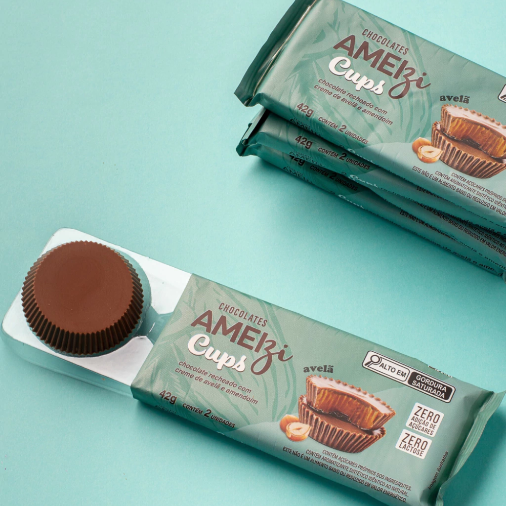 Chocolate Recheado com Avelã Ameizi Cups 42g Flormel