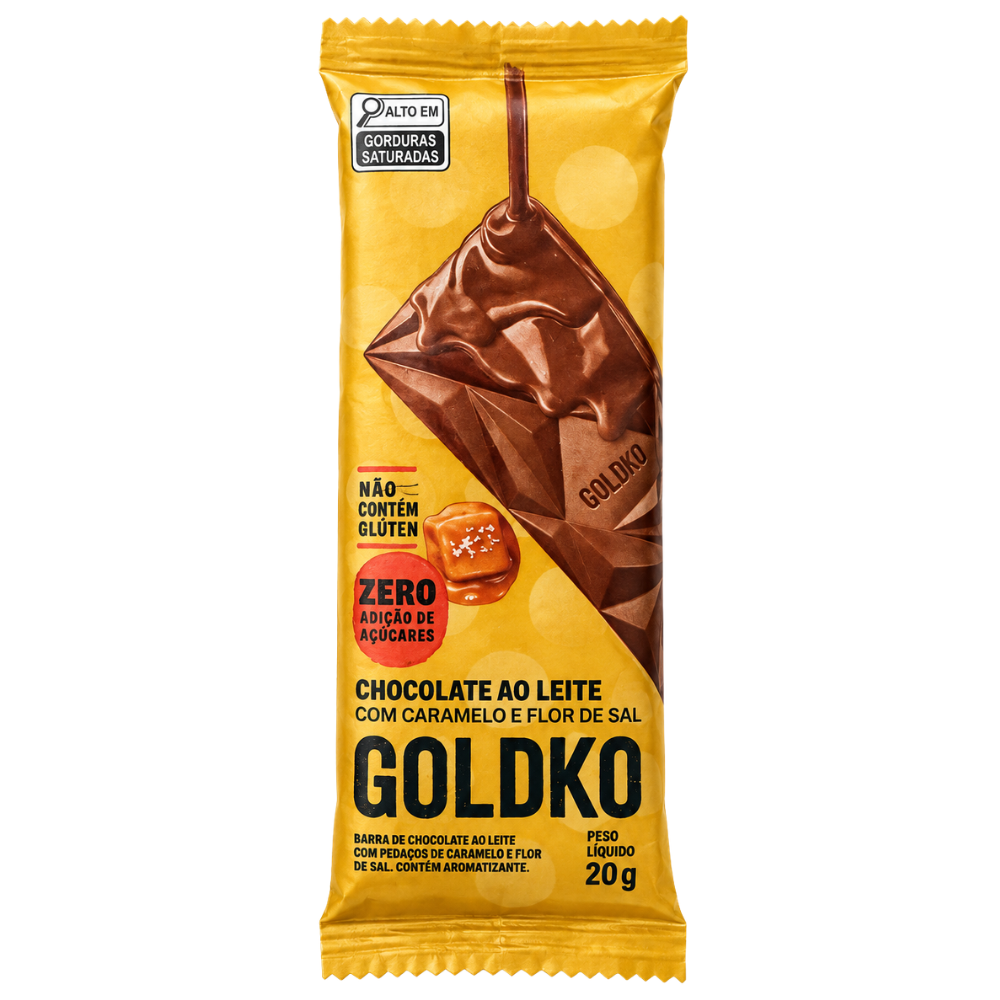 Barrinha Chocolate ao Leite Caramelo e Flor de Sal Goldko Goldko