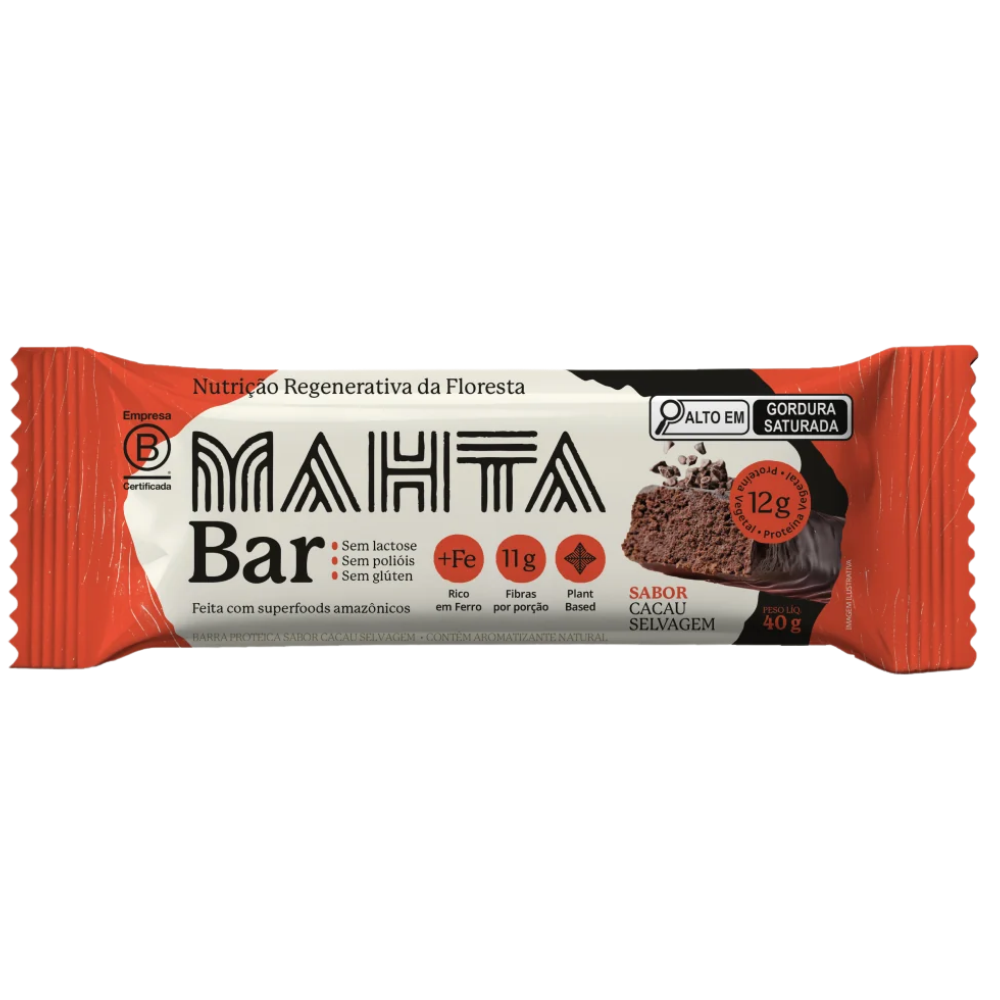 Barra de Proteína Cacau Selvagem Mahta 40g Mahta