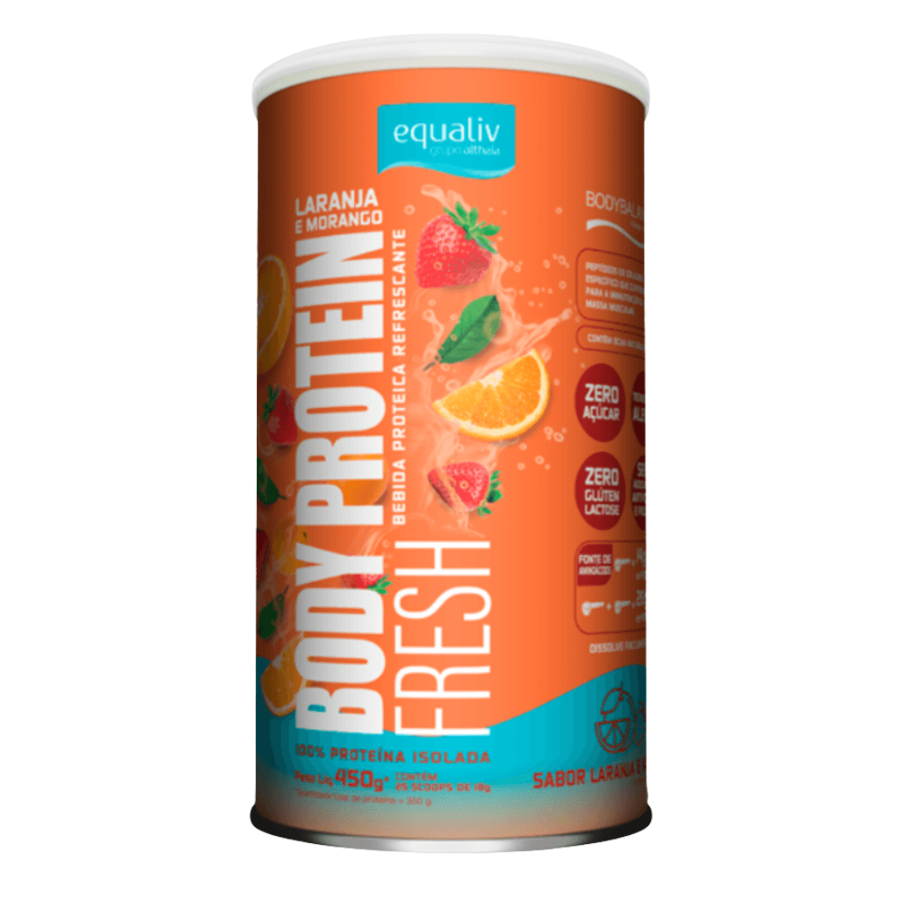 Body Protein Fresh Laranja e Morango 450g Equaliv Equaliv