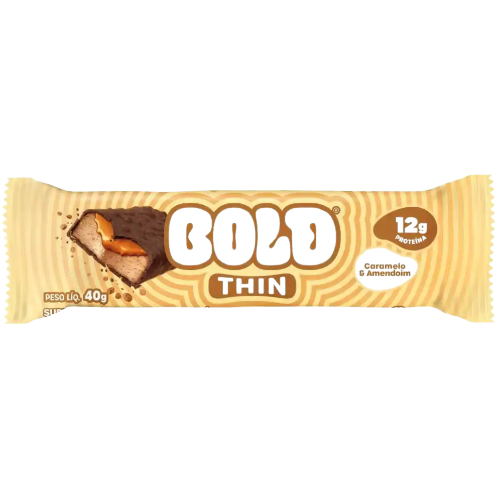 Barra Bold Thin Caramelo e Amendoim 40g Bold