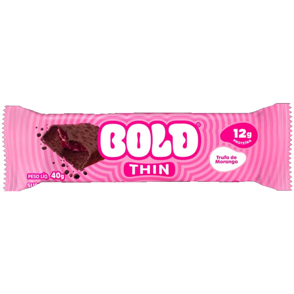 Barra Bold Bar Thin Trufa de Morango 40g Bold
