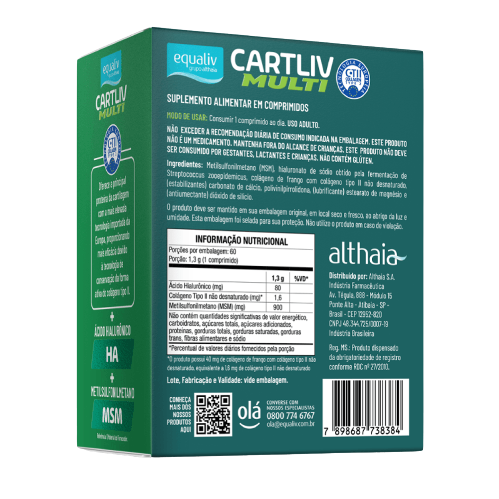 Cartliv Multi + Ha Colágeno Tipo 2 60 Cáps Equaliv