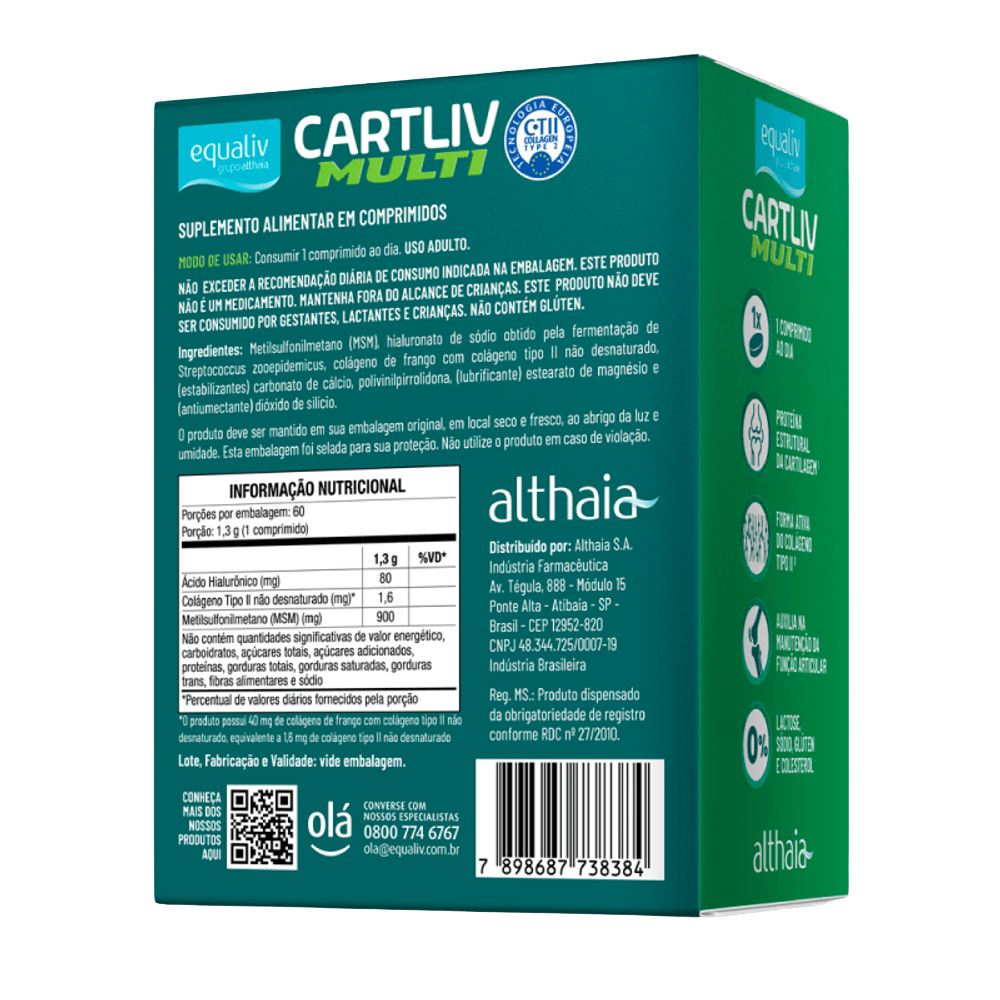 Cartliv Multi + Ha Colágeno Tipo 2 60 Cáps Equaliv