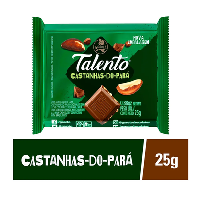 Talento Castanhas-do-Pará 25g Chocolate ao Leite Garoto Garoto