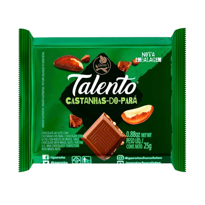 Talento Castanhas-do-Pará 25g Chocolate ao Leite Garoto Garoto