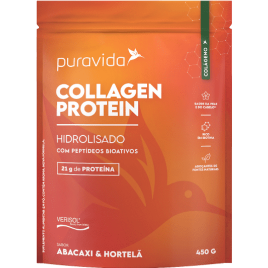 Collagen Protein Verisol Abacaxi e Hortelã 450g Puravida