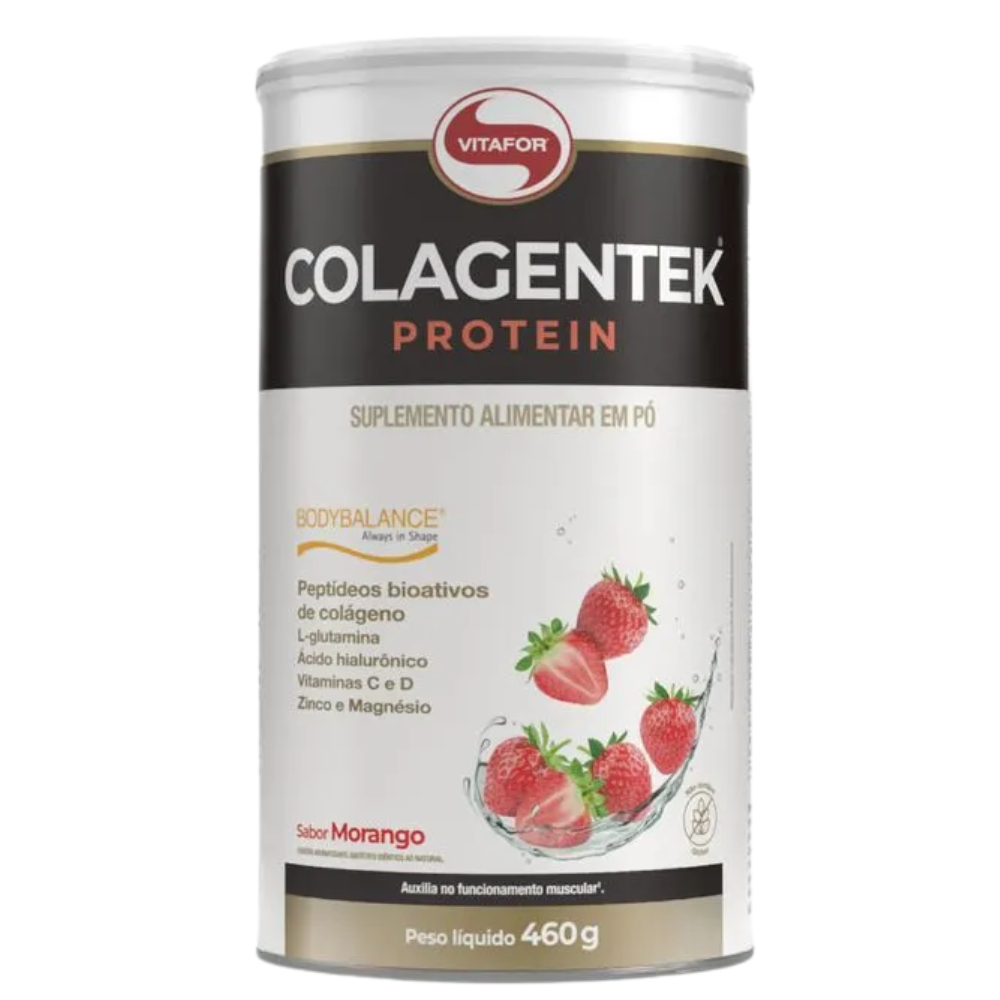 Colagentek Protein Morango 460g Vitafor