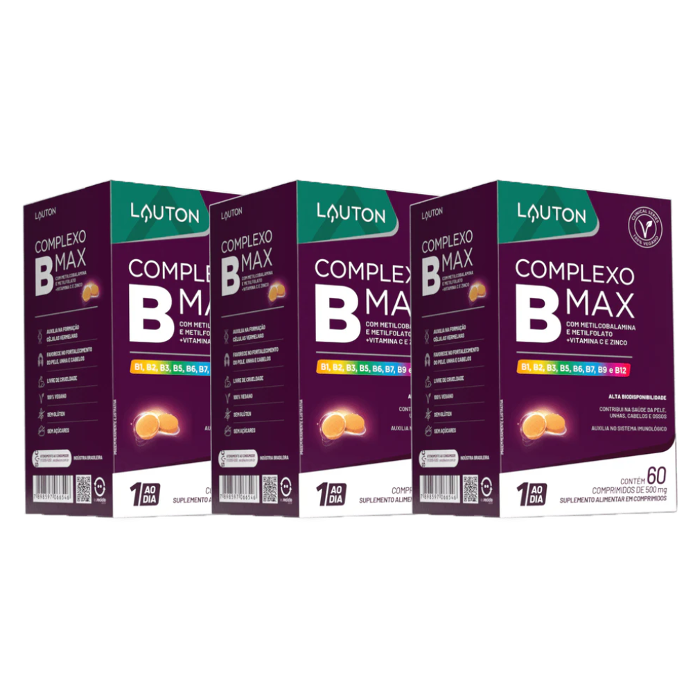 Kit 3 Complexo B Max 60 Cápsulas Lauton