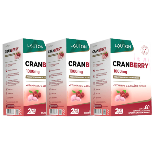 Kit 3 Cranberry 1000MG 60 Cápsulas Lauton