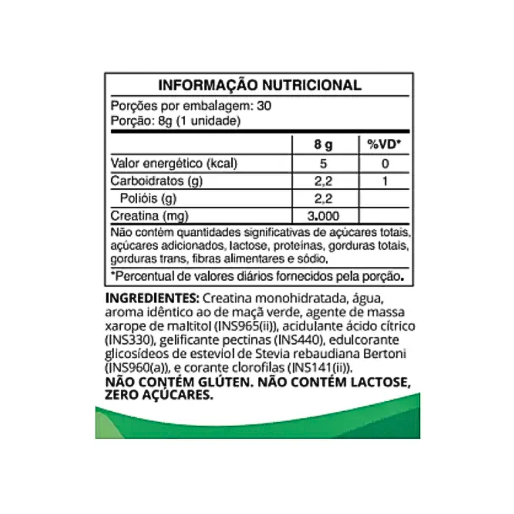 Creatina Gummy Maça Verde 30 Gomas Ocean Drop Ocean Drop
