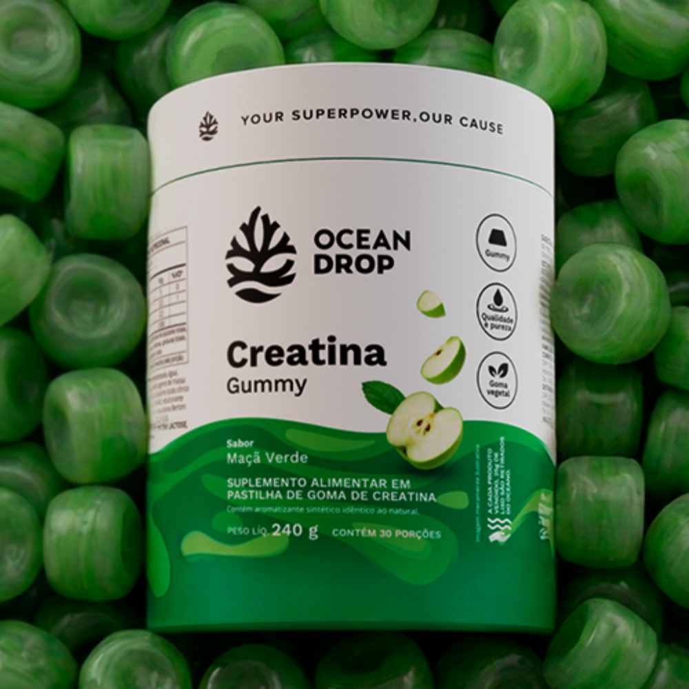 Creatina Gummy Maça Verde 30 Gomas Ocean Drop Ocean Drop