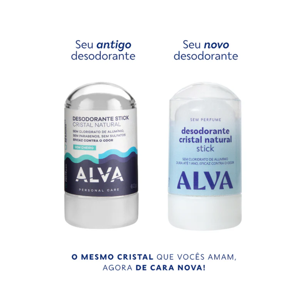 Desodorante Stick Cristal Natural 60g Alva