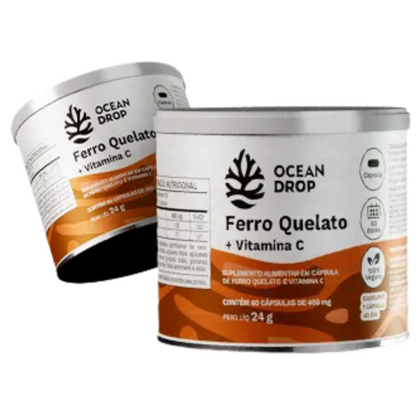 Ferro Quelato e Vitamina C 60 Capsulas Ocean Drop