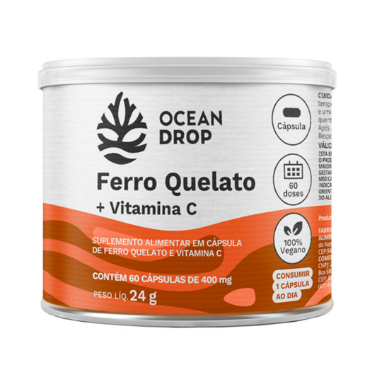 Ferro Quelato e Vitamina C 60 Capsulas Ocean Drop