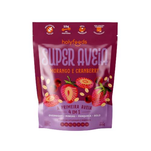 Super Aveia Morango e Cranberry 66g Holyfoods