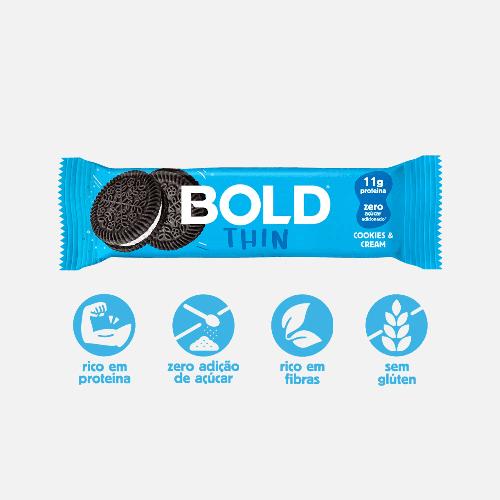 Barra Bold Thin Cookies Cream 40g