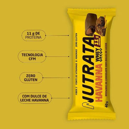 Barra Whey Havanna Grego Doce de Leite e Brownie 40g Nutrata