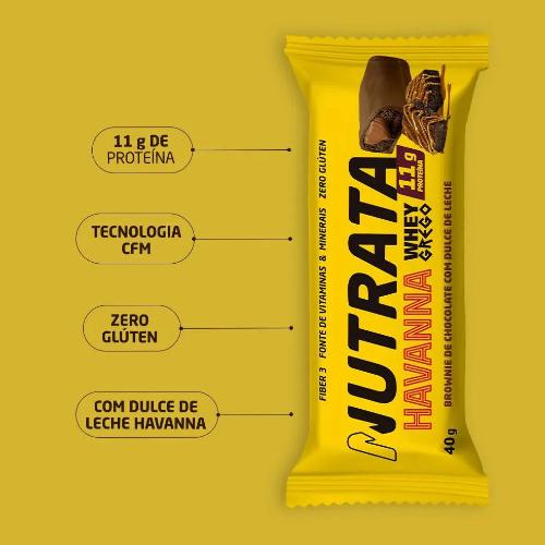 Barra Whey Havanna Grego Doce de Leite e Brownie 40g Nutrata