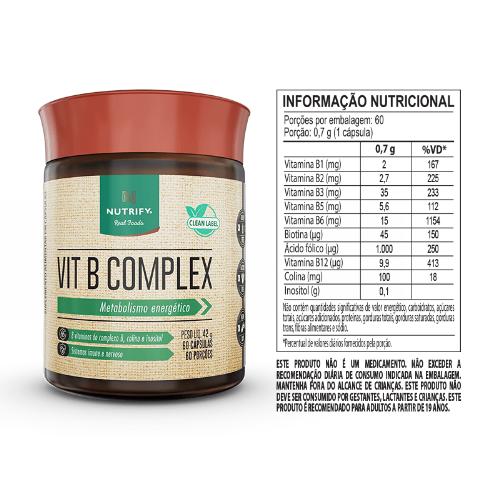 Vit B Complex 60 Cápsulas Nutrify