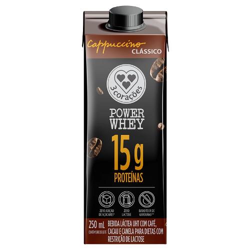 Power Whey Cappuccino Classic 250ml 3 Corações