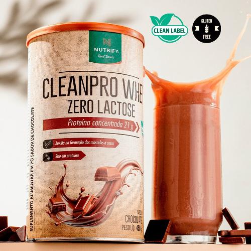 CleanPro Whey Zero Lactose Chocolate 450g Nutrify