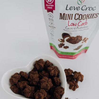Mini Cookies Low Carb Cacau e Amêndoas 90g Leve Croc