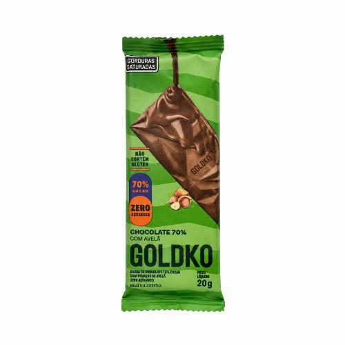 Barra 70% Cacau com Avelãs 20g Goldko Goldko