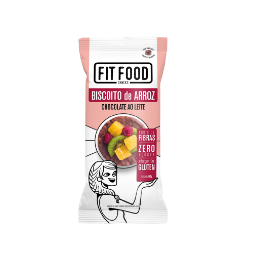 Biscoito de Arroz com Chocolate ao Leite 60g Fit Food