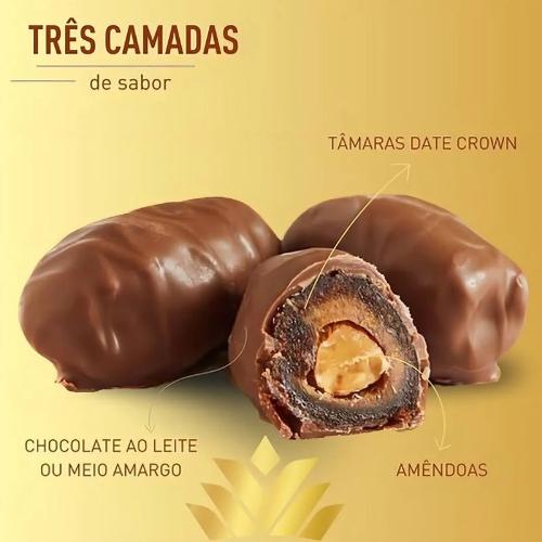Tâmaras com Chocolate e Amêndoas 250g Date Crown Emporio Aurea