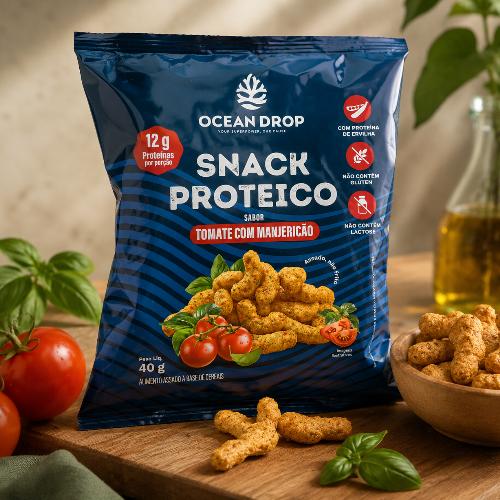 Snack Proteico 40g Sabor Tomate com Manjericão Ocean Drop Ocean Drop
