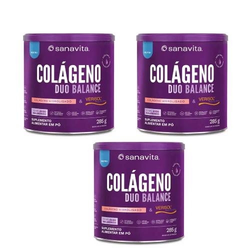 Kit 3 Colágeno Duo Balance 285G Sanavita