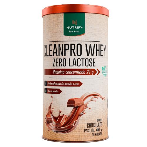 CleanPro Whey Zero Lactose Chocolate 450g Nutrify
