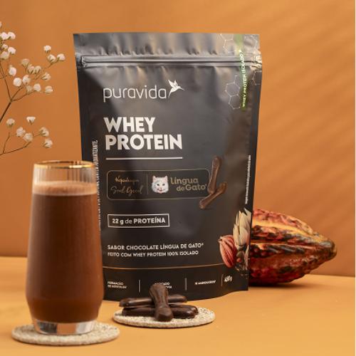 Whey Protein Isolado Lingua de Gato 450g Puravida