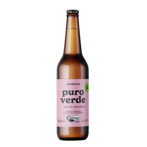 Kombucha de Hibisco com Abacaxi Puro Verde 350ml