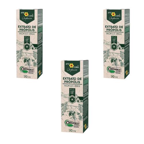 Kit 3 Extrato de Própolis Verde Orgânico 30ML Apis Flora